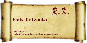 Rada Krizanta névjegykártya